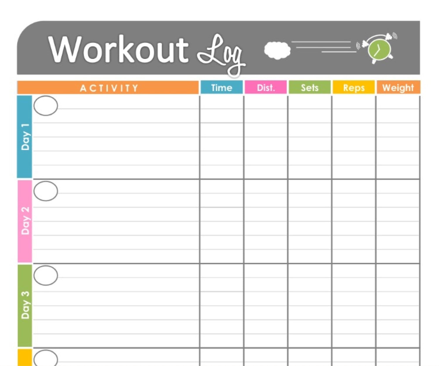 Free food and exercise diary